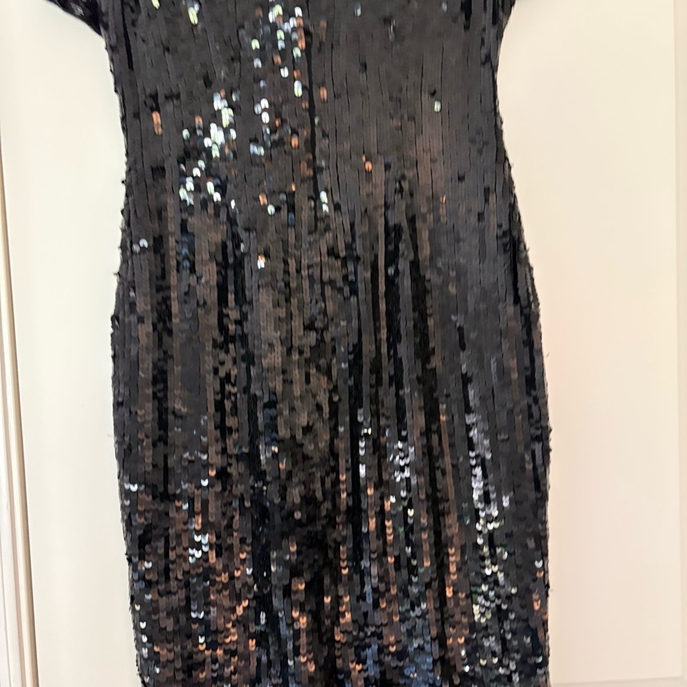 Vintage Elegant Black Sequin Mini Dress - Picture 11 of 15